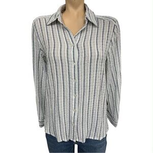 Jane and Delancey Blue and White Striped Top Size XS